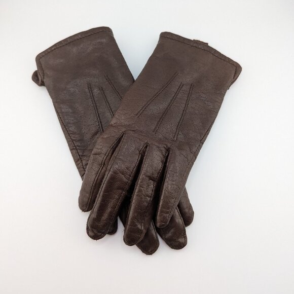 🤎 Women's Genuine Brown Leather Gloves – Soft, Sleek, & Stylish - Picture 1 of 6